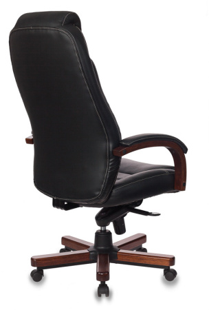 Кресло руководителя T-9923WALNUT черный кожа крестов. металл/дерево (Черный)