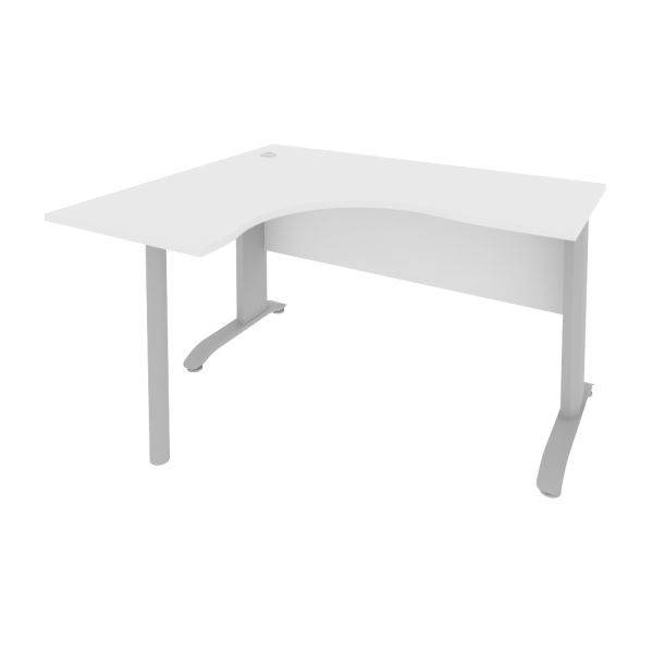 Стол криволинейный левый Riva ПЛ.СА-3 Л 1400x1200x750 (Белый/Металлик)