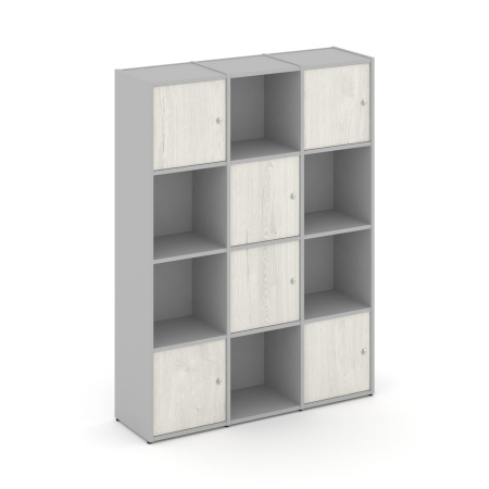 Стеллаж Locker Plus LK.K-006 1188x350x1593 (Серый | Дуб Наварра)