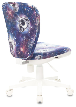 Кресло детское KD-W10 синий космопузики крестов. пластик пластик белый (Синий)