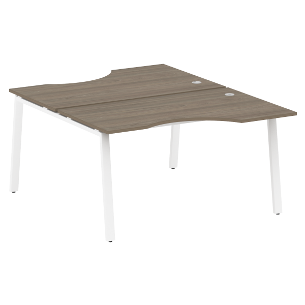 Рабочая станция криволинейная Metal System Style БА.РАС-СА-2.2 1400x1835x750 (Вяз/Белый металл)