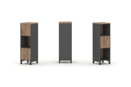 Набор стеллажа 2-х сторонний, 3 яруса SN.NSD-311 (387х400х1248) (Антрацит/Дуб Табак/Металл Антрацит)