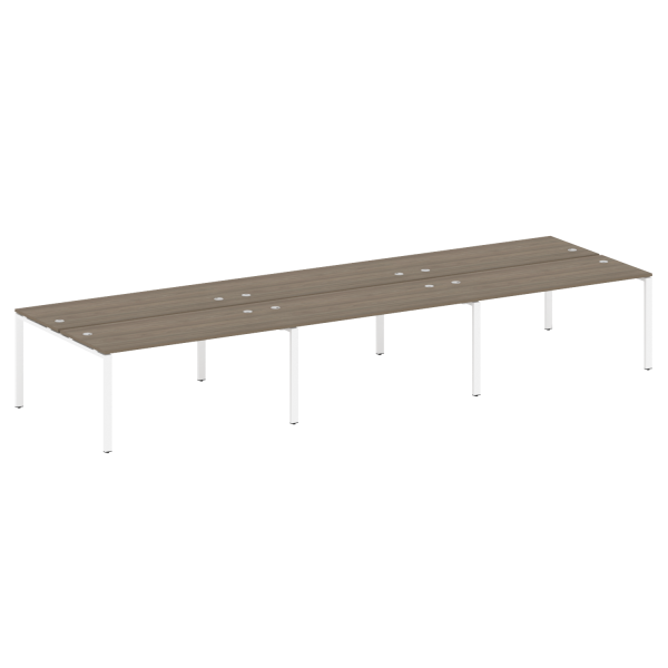 Рабочая станция на 6 раб. мест Metal System Style БП.СМ-6.4 4800x1475x750 (Вяз/Белый металл)