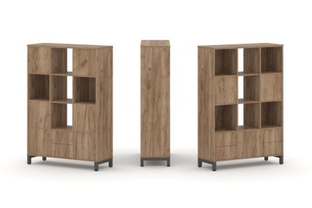 Набор стеллажа 2-х сторонний, 4 яруса SN.NSD-431 (1121х400х1615) (Дуб Табак/Металл Антрацит)