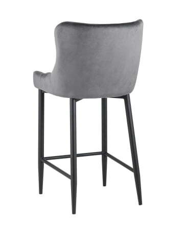 Стул полубарный Ститч велюр серый (Стул полубарный Ститч серый)