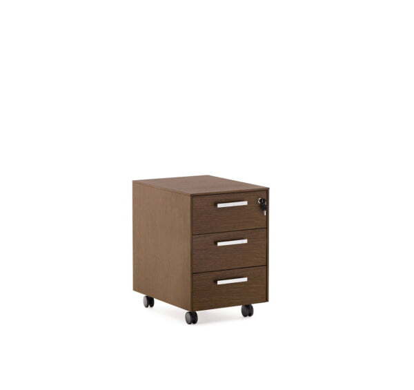 EXE Тумба 3 ящика (Орех/Хром)