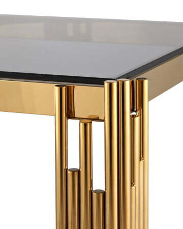 Журнальный столик 55*55 ГЭТСБИ золото стекло smoke (Журнальный стол Гэтсби черный)