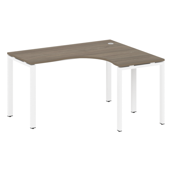 Стол криволинейный правый Metal System Style БП.СА-3 Пр 1400x1200x750 (Вяз/Белый металл)