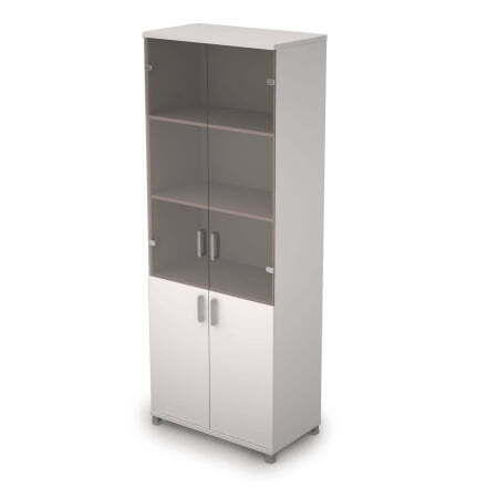 6Ш.005.3 Шкаф для документов высокий со стеклом (800x450x2116) (Белый)