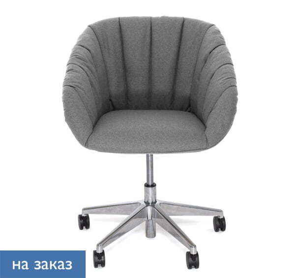 ALMA SOFT Кресло для посетителей на колесах 5-луч. (Серый)