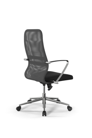 Кресло для руководителя Метта Sit 8 B2-8K - X1+UMF(X1) /Uh00/Wh00/K5cL(M09.B23.G18.W01) (Светло-серый | Черный)