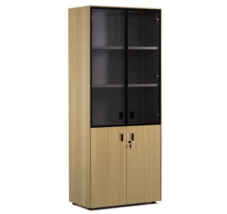 EXE Шкаф комбинированный H197 (Светлый эвкалипт/Черный)