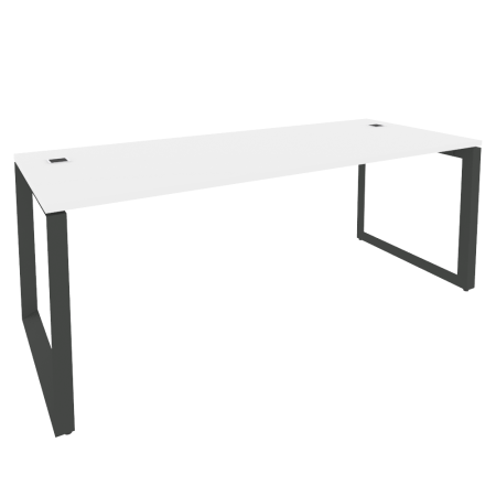 Стол рабочий на О-образном м/к Onix O.MO-SRR-6.8 1980x800x750 (Белый Бриллиант/Черный металл)