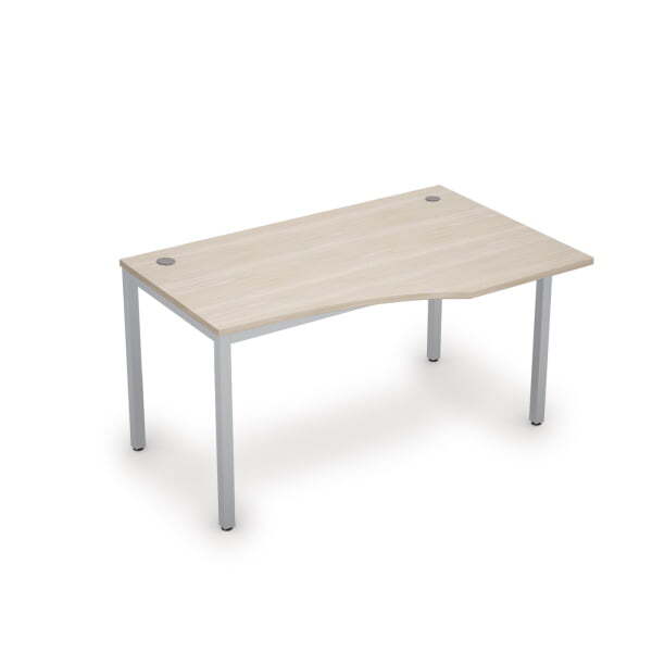 6М.023 Стол криволинейн.прав. (1400x900x750) (Шамони светлый/Алюминий матовый)