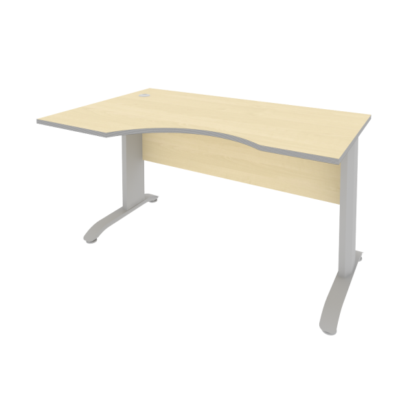 Стол криволинейный левый Riva ПЛ.СА-2 Л 1400x900x750 (Клен-Металлик/Металлик)