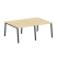 Рабочая станция на 4 рабочих места на А-образном м/к Metal System Style БА.СМ-4.1 2000x1475x750 (Дуб наварра/Серый металл)