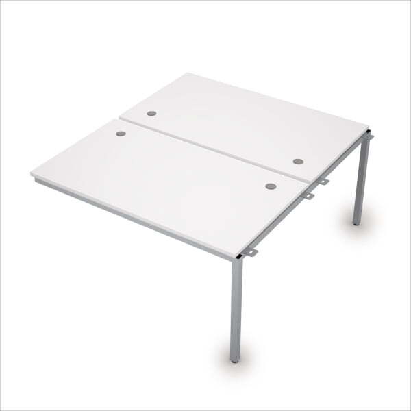 6МБС.289 Сдвоенные бенч-системы, средний модуль (1400x1635x750) (Белый/Алюминий матовый)