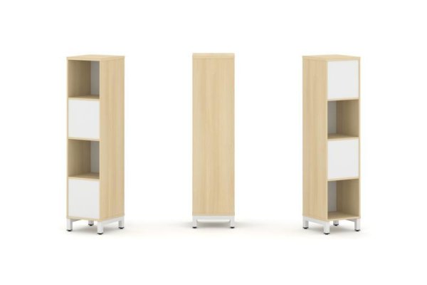 Набор стеллажа 2-х сторонний, 4 яруса SN.NSD-411 (387х400х1615) (Акация Лорка/Белый/Металл Белый)