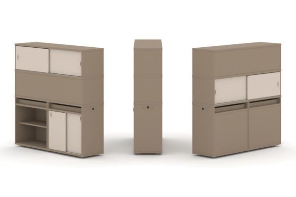 Тумба двойная + высокая надставка ES.NB.2V-15 (1500х410х1520) (Латте/Капучино)