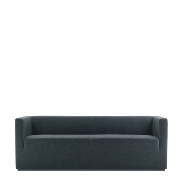 Диван офисный Аскот (М-27) 3-х местный с подлокотниками (Темно-серый)