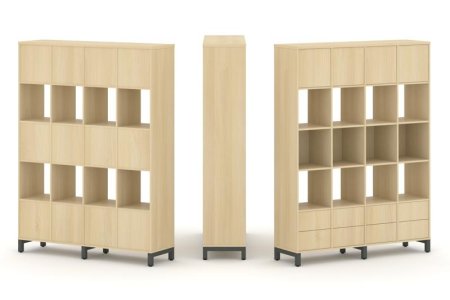 Набор стеллажа 1 сторонний, 5 ярусов SN.NS-541 (1488х400х1982) (Акация Лорка/Металл Антрацит)