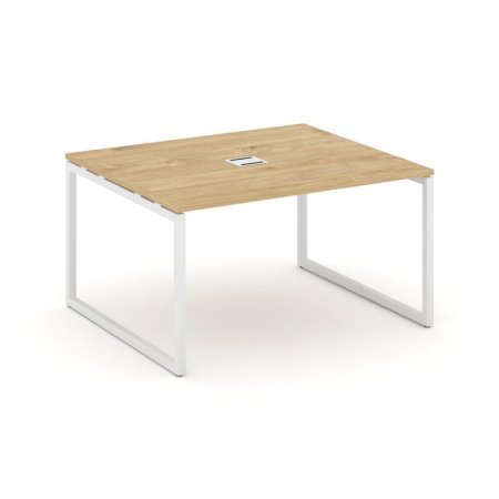 Стол переговорный SN-4O.SPRG-033 (1380х1180х750) (Тиквуд Светлый/Металл Белый)