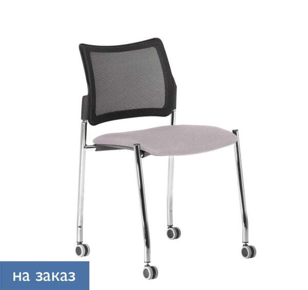 PINKO-MESH Кресло на колёсах без подлокотников (Черный/Серый)