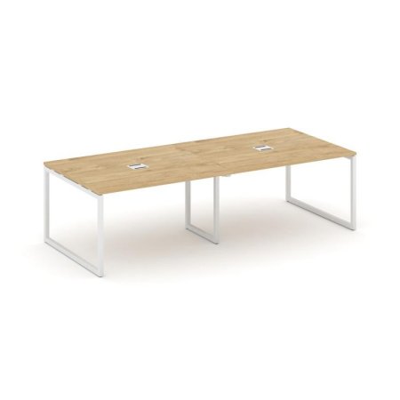 Стол переговорный SN-4O.SPRG-043 (2760х1180х750) (Тиквуд Светлый/Металл Белый)