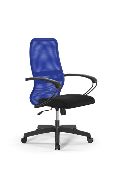 Кресло для руководителя Метта Sit 8 B2-8K - X1+UMF(X1) /Uh00/Wh00/K1bL(M09.B02.G15.W01) (Синий | Черный)