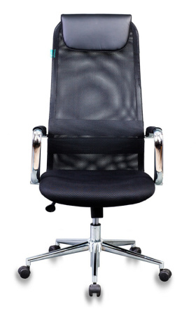 Кресло руководителя KB-9N черный TW-01 TW-11 сетка/ткань с подголов. крестов. металл хром (Черный)