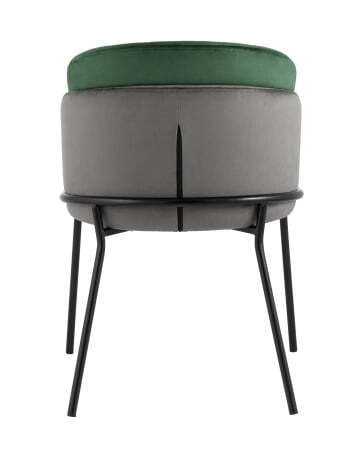 Стул Дабл велюр тёмно-серый с зеленой вставкой (Стул Дабл темно-серый, зеленый)