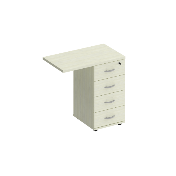 Тумба приставная 4-х ящичная с замком Комфорт КФ К.310 790x450x750 (Дуб шамони светлый)