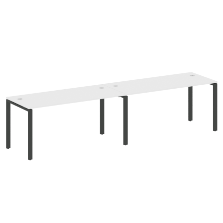 Рабочая станция на 2 раб.места Metal System Style БП.СМ-2.4 3200x720x750 (Белый/Антрацит металл)
