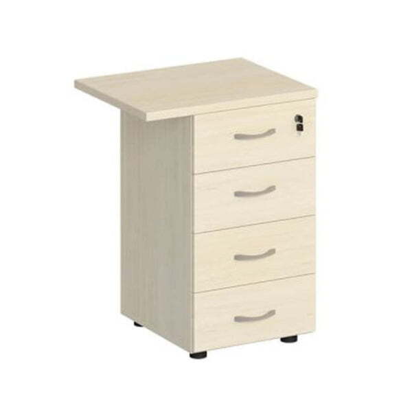 Брифинг-приставка с тумбой 4-ящичной с замком Комфорт К 307 570x600x750 (Дуб шамони светлый)