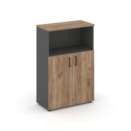 Шкаф средний широкий SN.STS.E-201 (796х400х1203) (Антрацит/Дуб Табак)