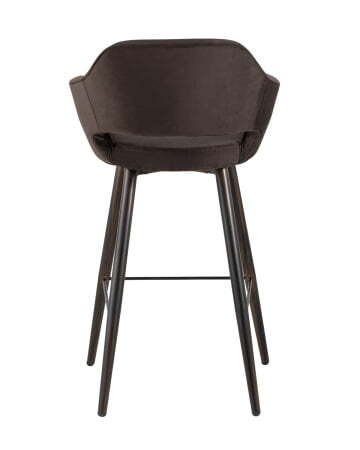 Стул барный Саймон велюр темно-коричневый (Стул барный Саймон темно-коричневый)