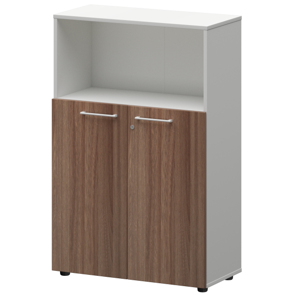 Шкаф средний с нишей Кортез СМШ38.28F(Б) 792x362x1190 (Темный шимо/Белый)