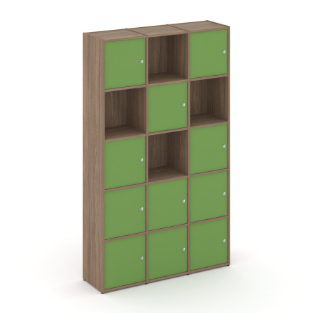 Стеллаж Locker Plus LK.K-009 1188x350x1983 (Дуб Аризона | Зеленый)