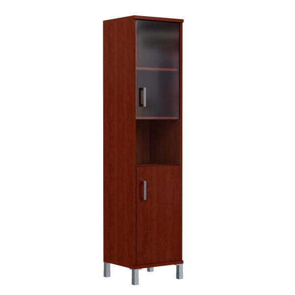 Шкаф узкий, глухая дверь, левая+стекло тонированное Born B-431.10 L 475x450x2054 (Бургунди)