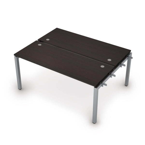 6МБН.5264 Бенч-система на 2 рабочих места, начальный модуль (1600x1235x750) (Венге/Алюминий матовый)