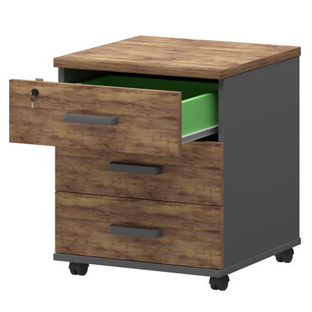 Тумба подкатная Смарт СМТ-3ПЦ Тип2 434x450x620 (Графит/Таксония)