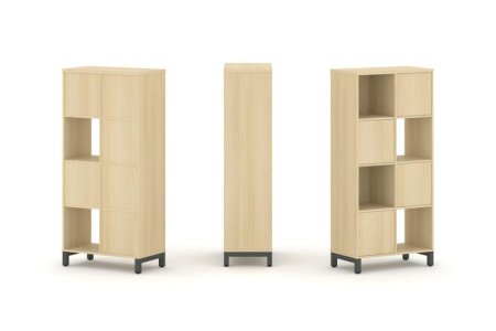 Набор стеллажа 1 сторонний, 4 яруса SN.NS-421 (754х400х1615) (Акация Лорка/Металл Антрацит)