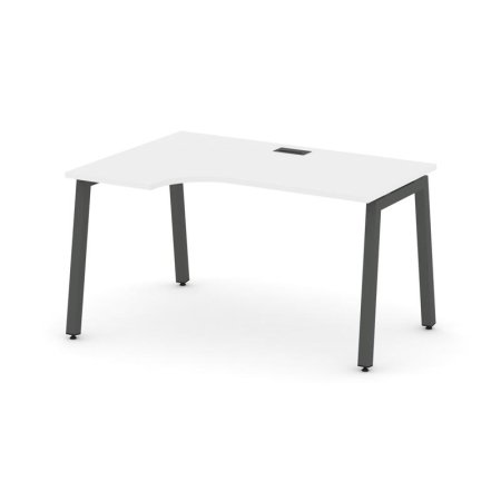 Стол рабочий эргономичный SN-5A.SPA-012(L) (1580х700/980х750) (Белый/Металл Антрацит)