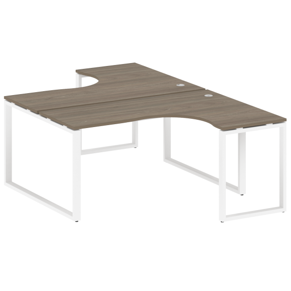 Рабочая станция криволинейная Metal System Style БО.РАС-СА-2.4 1600x2435x750 (Вяз/Белый металл)
