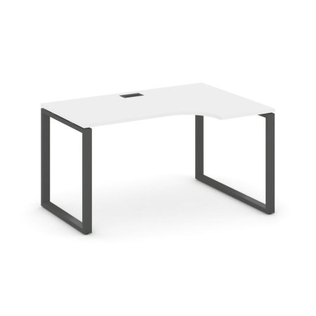 Стол рабочий эргономичный SN-6O.SPA-022(R) (1580х800/980х750) (Белый/Металл Антрацит)