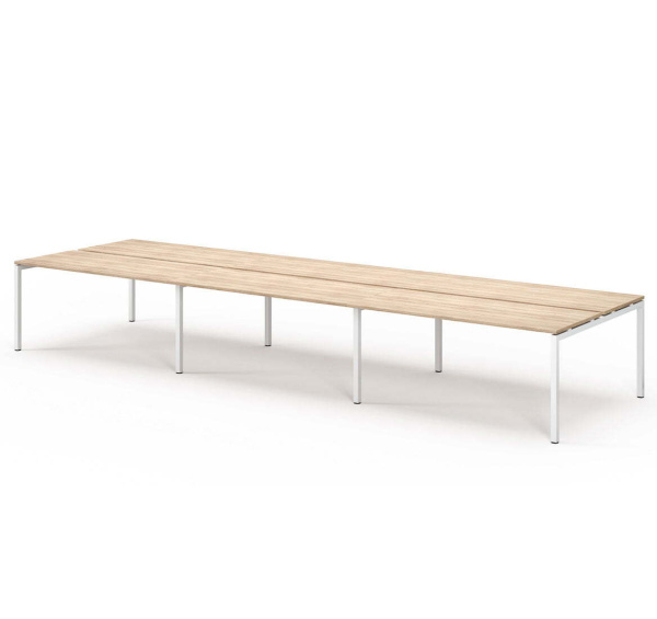 TOUR LIGHT Бенч-система 6 рабочих мест 480x143 (Дуб калифорнийский/Белый металл)