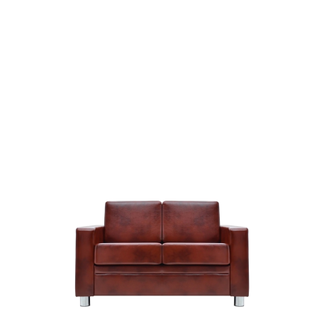 Диван офисный Афина (А-02) 2-х местный с подлокотниками (Бордовый)