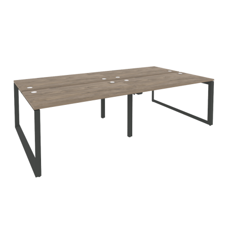 Рабочая станция на О-образном м/к Onix O.MO-D.RS-4.3.7 2760x1475x750 (Тиквуд Темный/Черный металл)