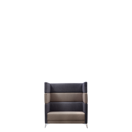 Диван офисный Меркурий (М-59) 2-х местный (высота 133см) (Коричневый/серый)