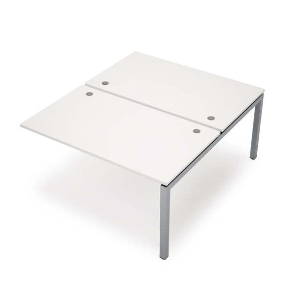 6МБК.5289 Бенч-система на 2 рабочих места, конечный модуль (1400x1635x750) (Белый/Алюминий матовый)